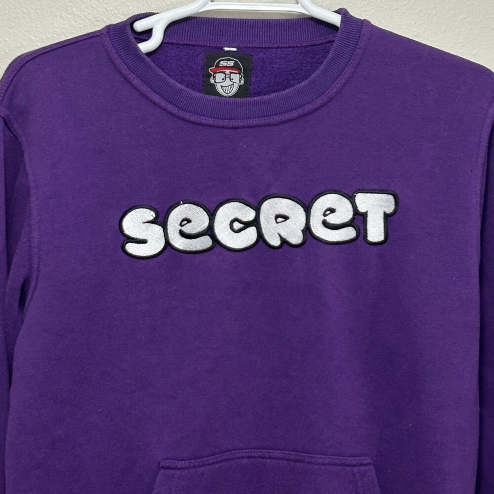 Secret Scientist Sweatshirt Mens L Purple Crew Neck Long Sleeve
